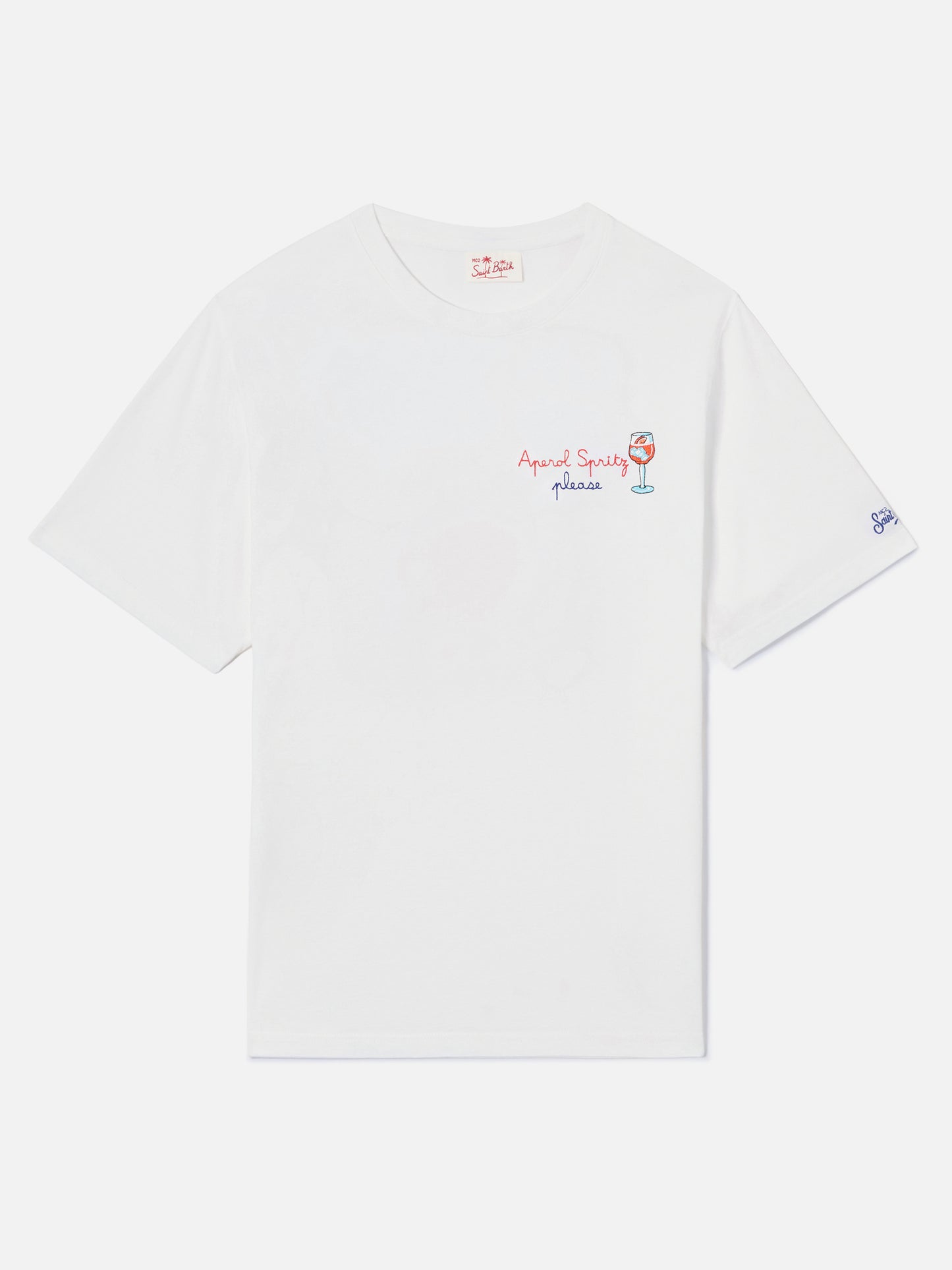 White Portofino T-shirt with Aperol Spritz Please embroidery | Special Edition