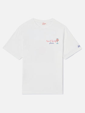 White Portofino T-shirt with Aperol Spritz Please embroidery | Special Edition