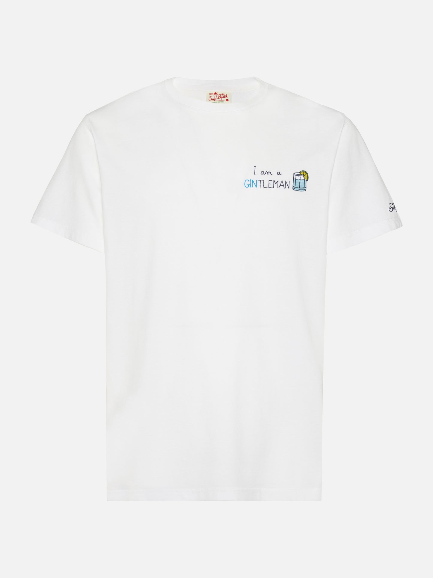 T-shirt Portofino in jersey di cotone classic fit con ricamo I am a GINtleman