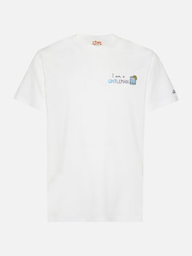T-shirt Portofino in jersey di cotone classic fit con ricamo I am a GINtleman