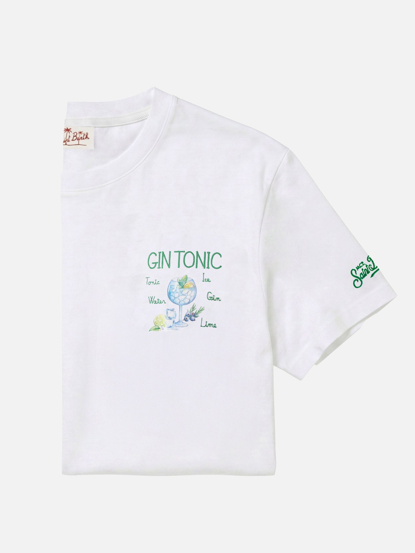 Camiseta Portofino blanca con bordado Gin Tonic 