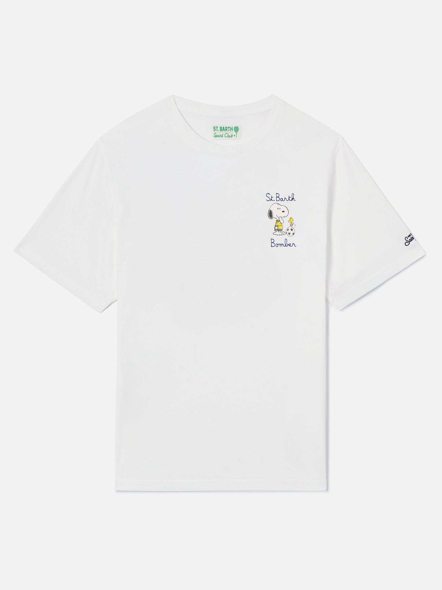 T-shirt Portofino bianca con ricamo St. Barth Bomber | Special Edition