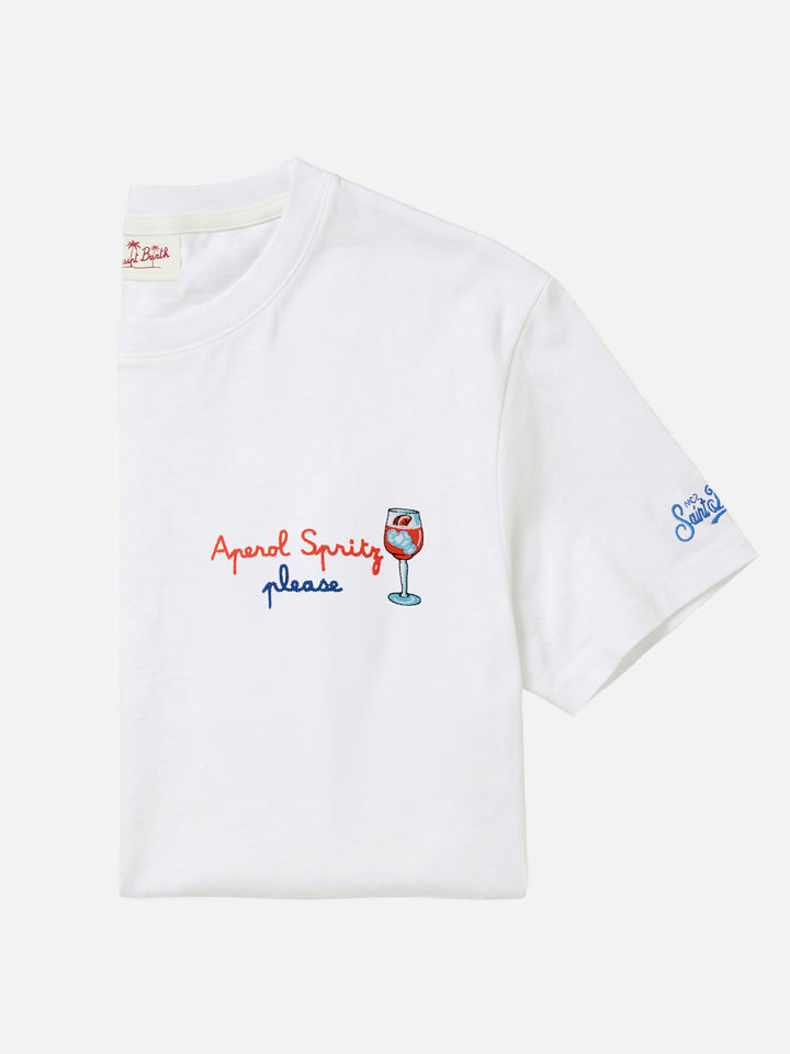 T-shirt Portofino in jersey di cotone classic fit con ricamo Aperol Spritz, please | APEROL SPECIAL EDITION