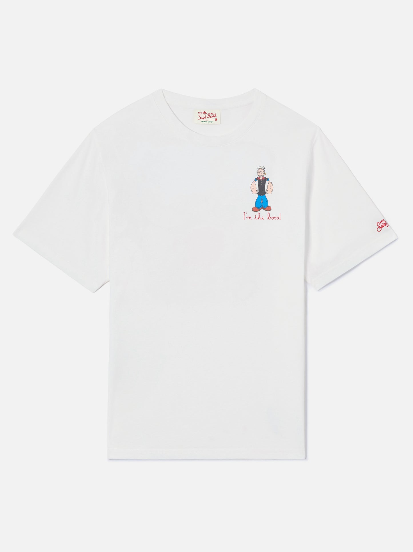 White Portofino T-shirt with I'm The Boss embroidery | Special Edition