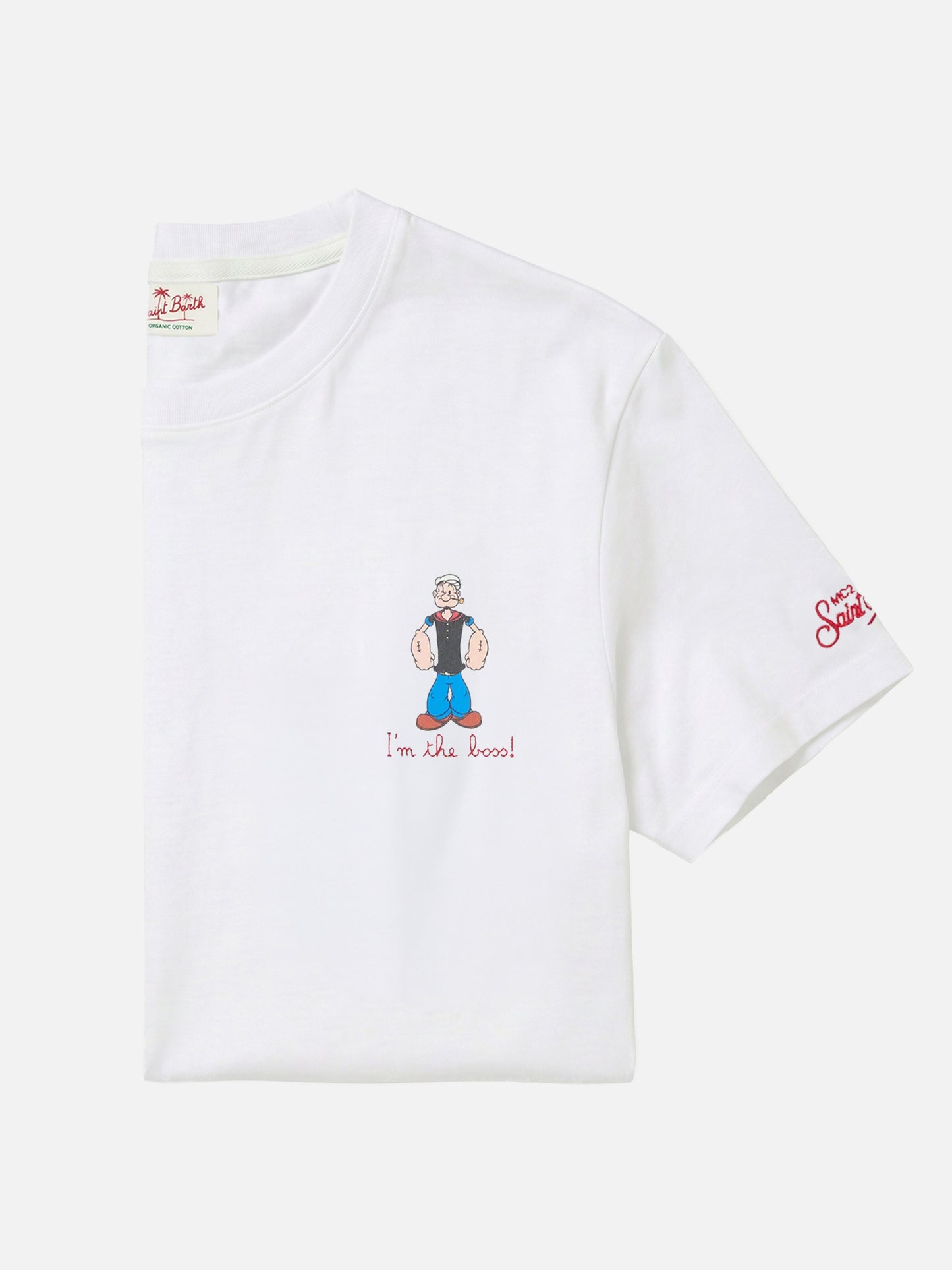 White Portofino T-shirt with I'm The Boss embroidery | Special Edition