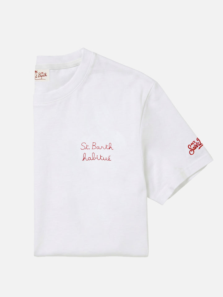 T-shirt en jersey de coton Portofino avec broderie St. Barth habituè 