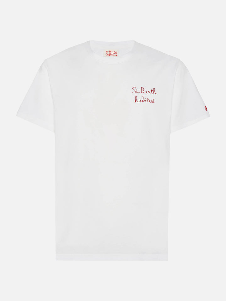 T-Shirt Portofino aus Baumwolljersey mit St. Barth Habituè-Stickerei