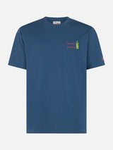 Man classic fit cotton jersey t-shirt Portofino with Domani smetto embroidery