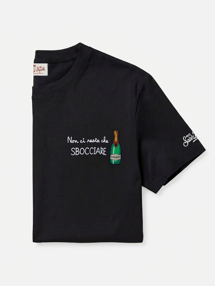 Portofino-T-Shirt mit „Non ci resta che sbocciare“-Stickerei 