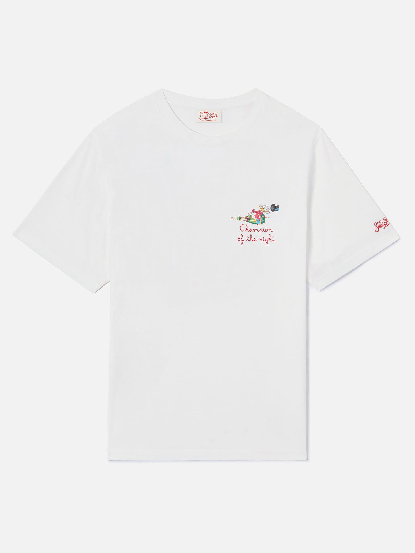 Camiseta Portofino blanca con bordado Champion Of The Night | Edición Especial 