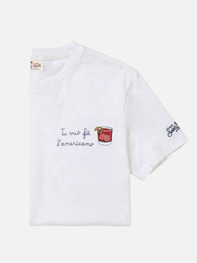 T-shirt Portofino bianca con ricamo Tu Vuò Fà L'americano