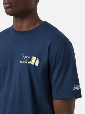 T-shirt Portofino blu con ricamo Sapore Di Sale