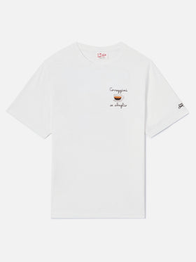 Cream Portofino T-shirt with Correggimi Se Sbaglio embroidery