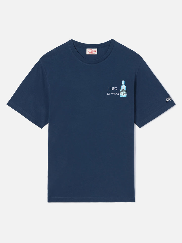 T-shirt Portofino blu con ricamo Lupo Di Mare | Special Edition