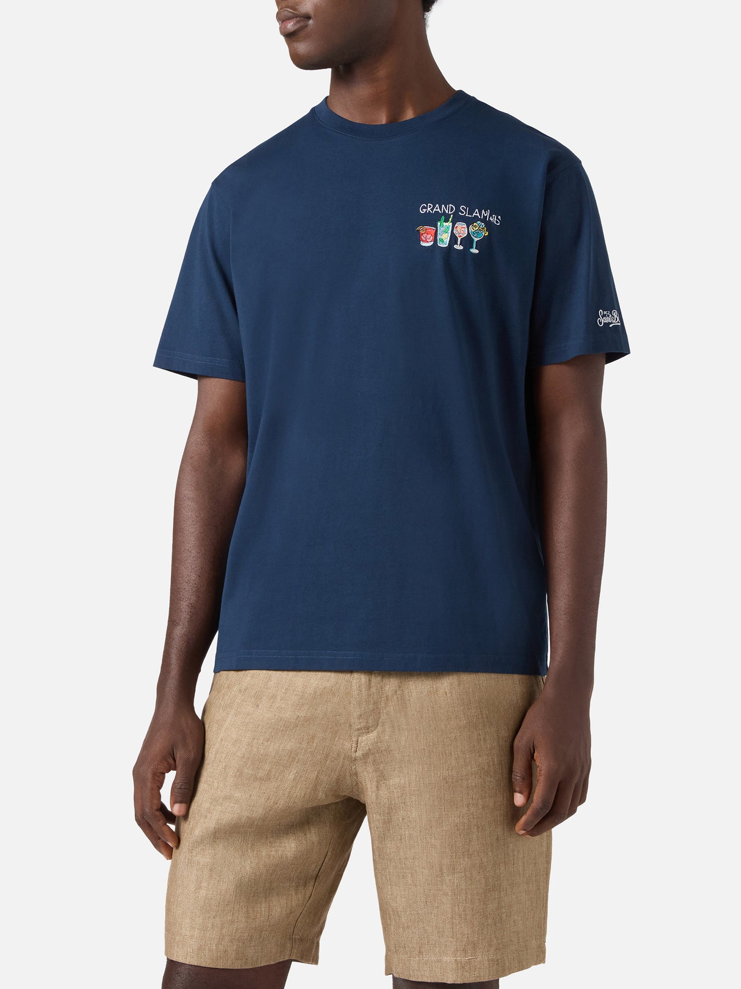 Blue Portofino T-shirt with Grand Slam embroidery