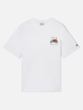 T-shirt Portofino bianca con ricamo Ducati Team | Special Edition