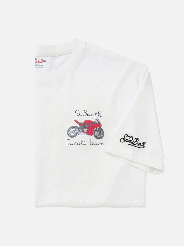 T-shirt Portofino bianca con ricamo Ducati Team | Special Edition