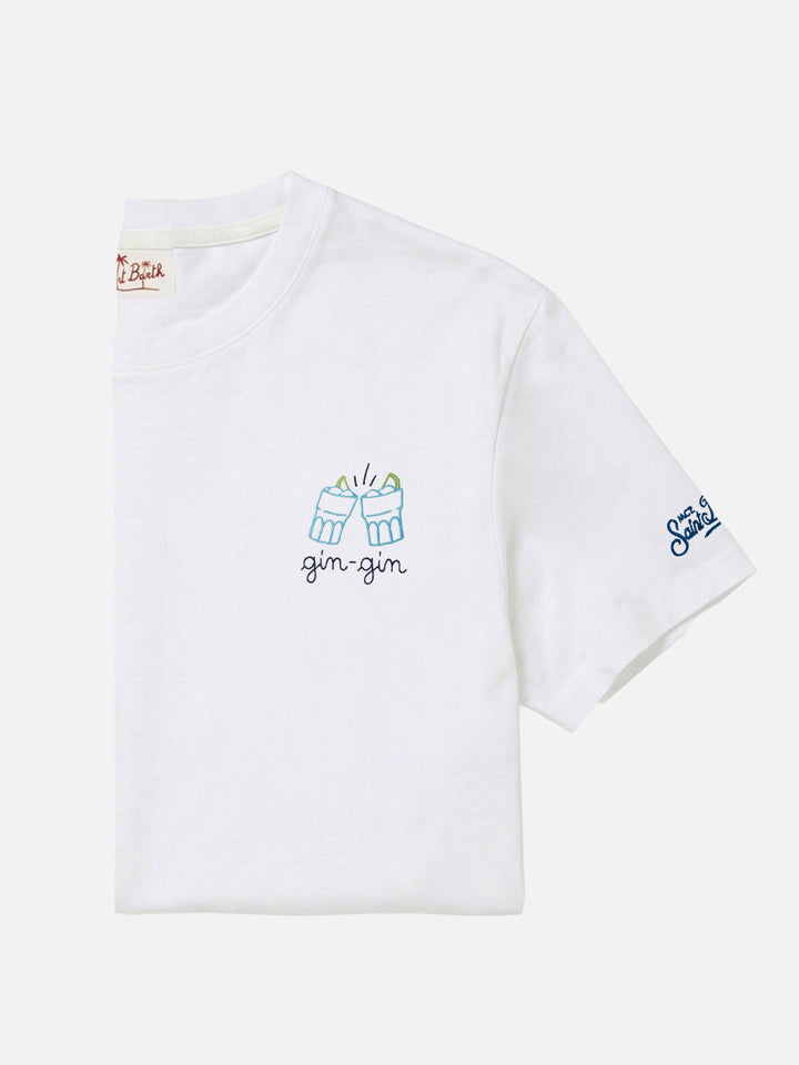 T-shirt Portofino in jersey di cotone classic fit con ricamo Gin Gin | INSULTI LUMINOSI SPECIAL EDITION