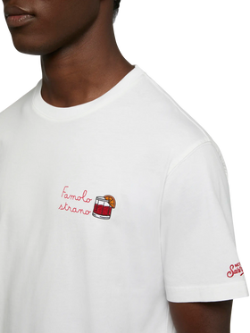 T-Shirt Portofino aus Baumwolljersey mit klassischer Passform und Famolo Strano-Stickerei |INSULTI LUMINOSI SPECIAL EDITION