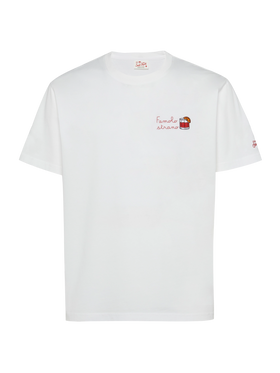 T-Shirt Portofino aus Baumwolljersey mit klassischer Passform und Famolo Strano-Stickerei |INSULTI LUMINOSI SPECIAL EDITION