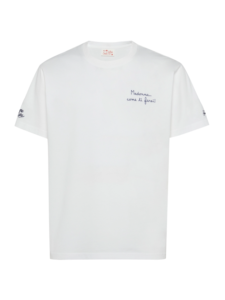 Klassisch geschnittenes Baumwolljersey-T-Shirt Portofino mit Come ti farei! Stickerei | SAPORE DI MARE SONDERAUSGABE