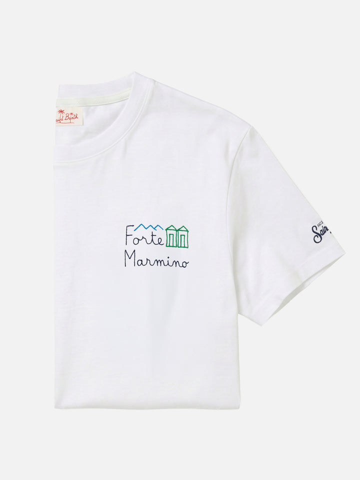 Classic fit cotton jersey t-shirt Portofino with Forte Marmino embroidery