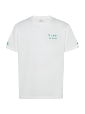 Klassisches T-Shirt aus Baumwolljersey „Portofino“ mit „Se ti piglio ti tronco!“ Stickerei |SAPORE DI MARE SONDEREDITION