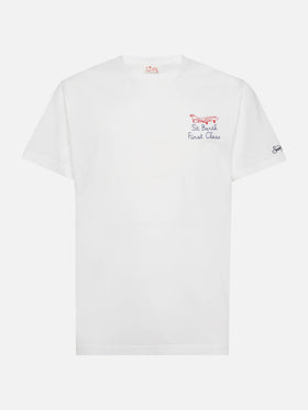 T-Shirt Portofino aus Baumwolljersey mit klassischer Passform und First Class-Stickerei