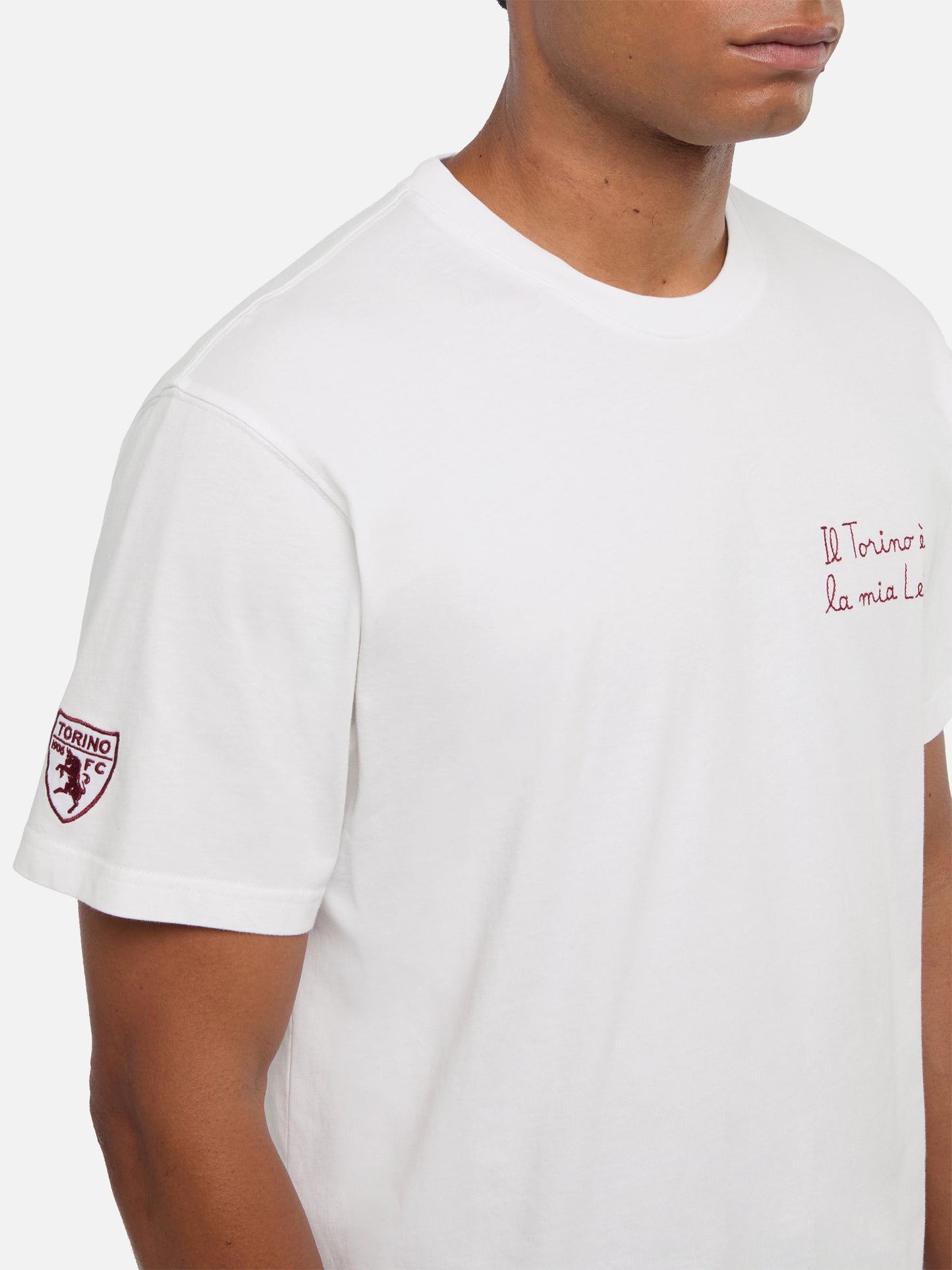 T-shirt Portofino in jersey di cotone classic fit con ricamo Il Torino è la mia Lei | TORINO FC SPECIAL EDITION
