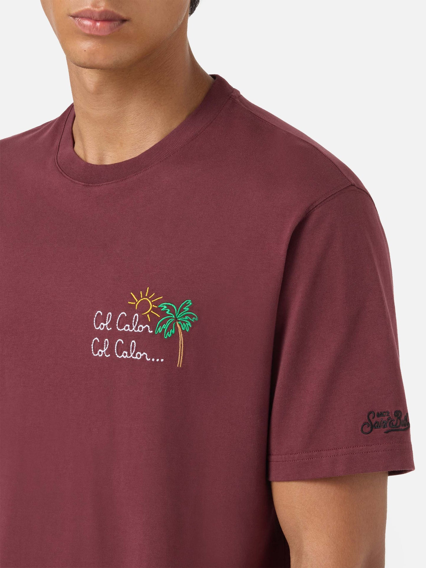 Bordeauxfarbenes Portofino T-Shirt mit Torino FC Col Calor Col Calor... Stickerei | TORINO FC SPECIAL EDITION 