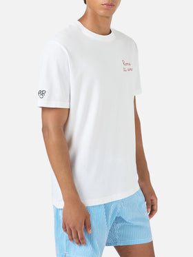 Weißes Portofino T-Shirt mit Roma ti amo-Stickerei | AS ROMA SPECIAL EDITION 
