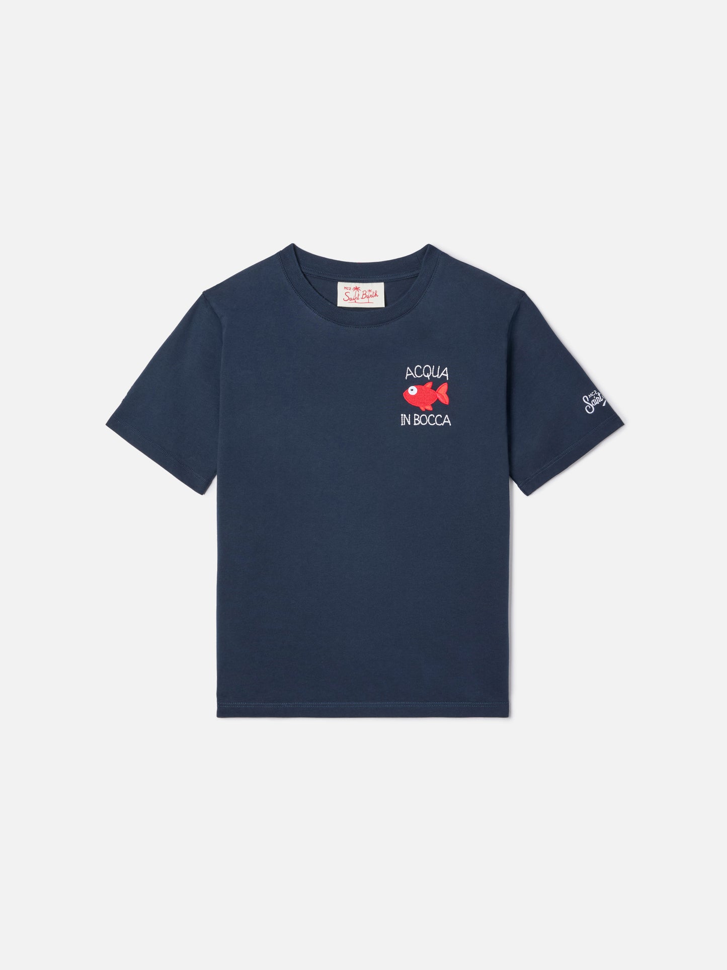 T-shirt Portofino Jr con ricamo Acqua In Bocca