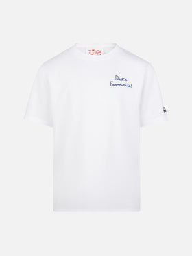 T-shirt Portofino Jr in jersey di cotone con ricamo Dad's Favourite