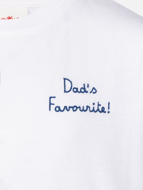 T-shirt Portofino Jr in jersey di cotone con ricamo Dad's Favourite
