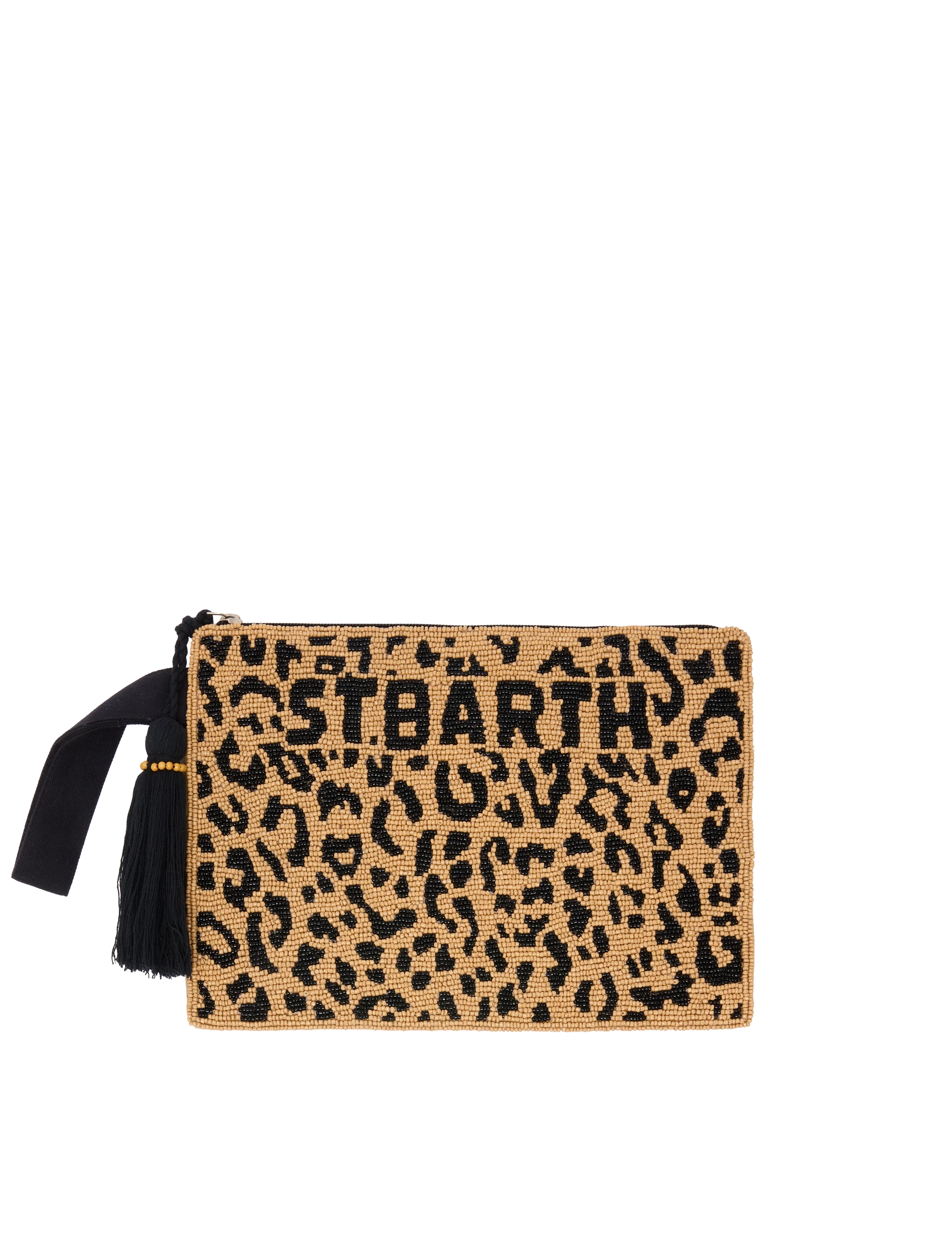 Pearl Pouch with animalier beaded pattern - MC2 Saint Barth