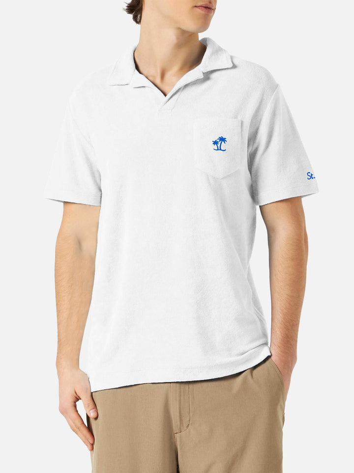 Polo da uomo in spugna bianca