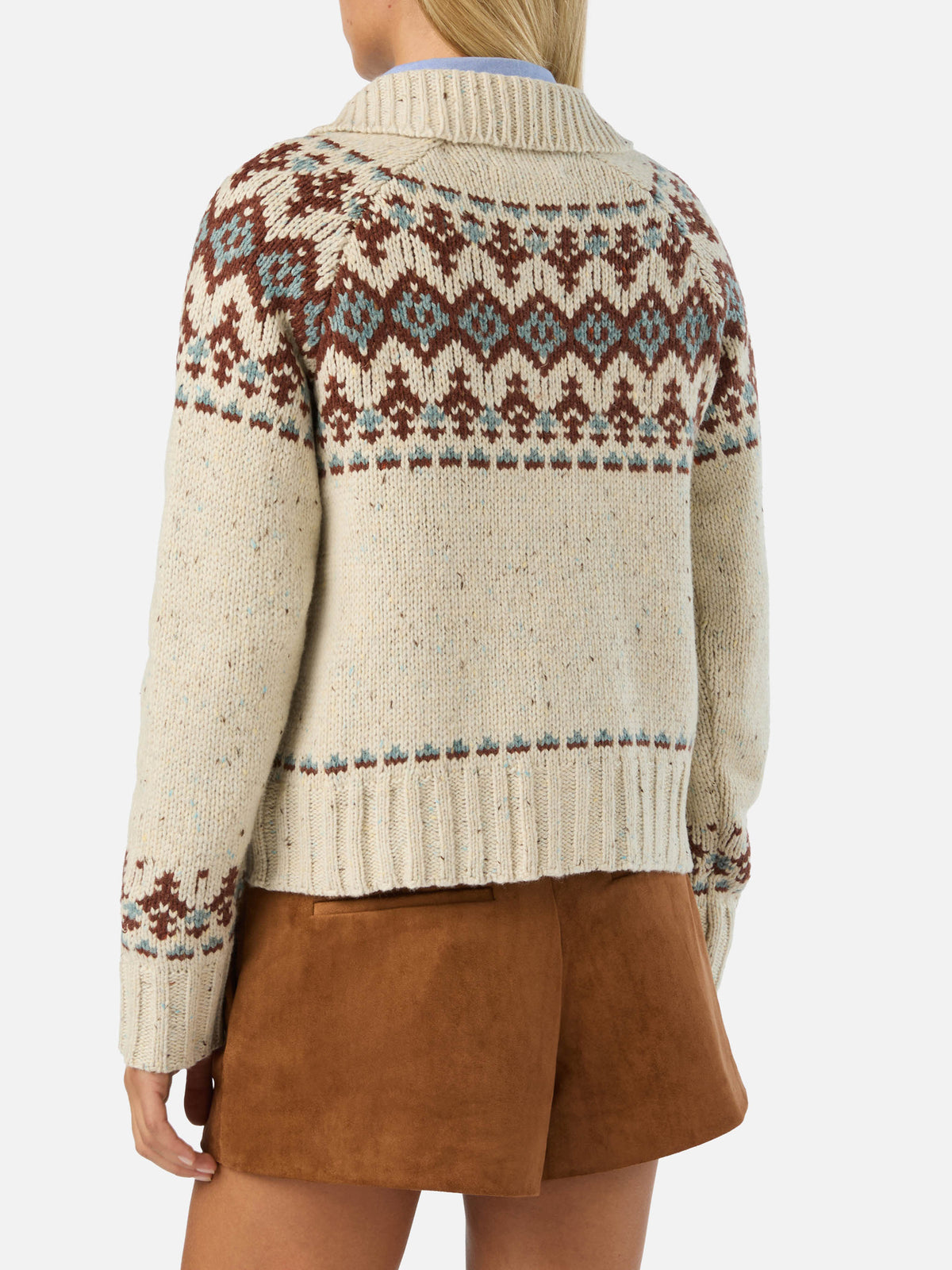 Cárdigan Patty de mezcla de lana Donegal con motivo Fair Isle 