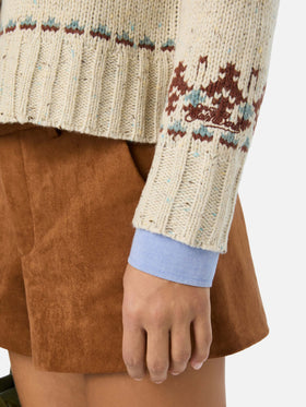 Cárdigan Patty de mezcla de lana Donegal con motivo Fair Isle 