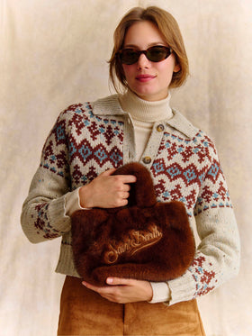 Cárdigan Patty de mezcla de lana Donegal con motivo Fair Isle 
