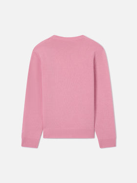 Prenda de punto con cuello redondo Princess en rosa con lettering Monella 