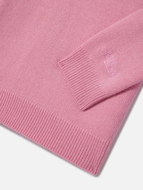 Prenda de punto con cuello redondo Princess en rosa con lettering Monella 