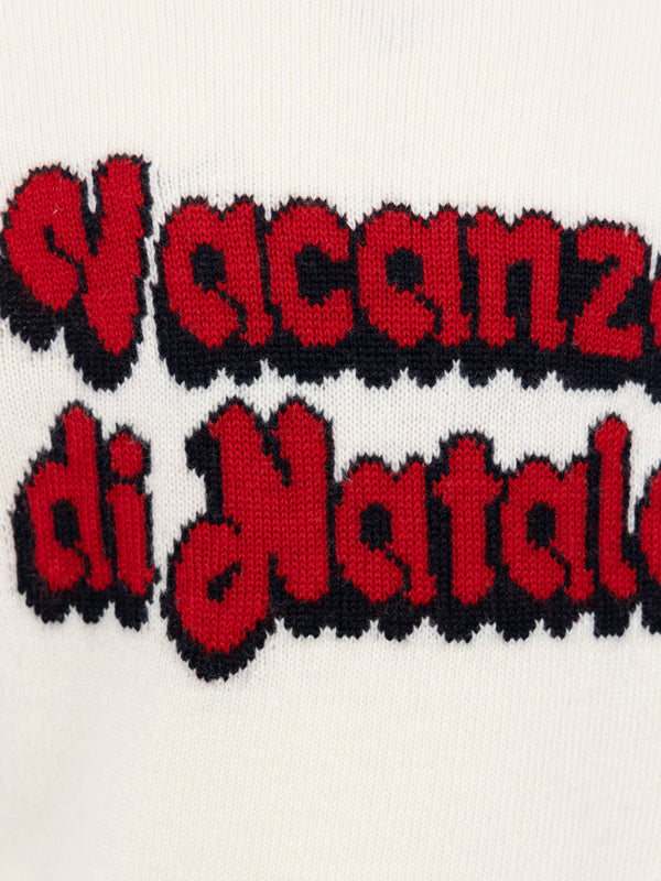 Maglia girocollo bianca da bambina Princess con stampa logo del film Vacanze di Natale | VACANZE DI NATALE EDIZIONE SPECIALE