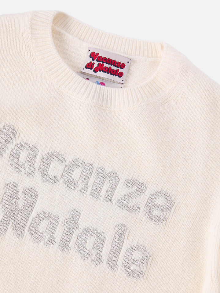 Princess cashmere-blend sweater with Vacanze di Natale lurex jacquard | VACANZE DI NATALE