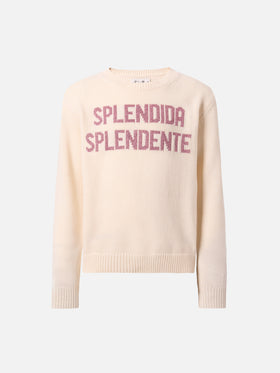 Maglione  Princess in misto cashmere e con jacquard lurex Splendida Splendente