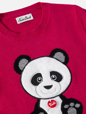 Girocollo Princess in misto cashmere con patch panda Trudi | TRUDI SPECIAL EDITION