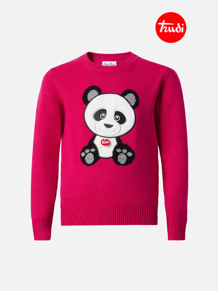Princess cashmere-blend sweater with Trudi panda patch | TRUDI SPECIAL EDITION