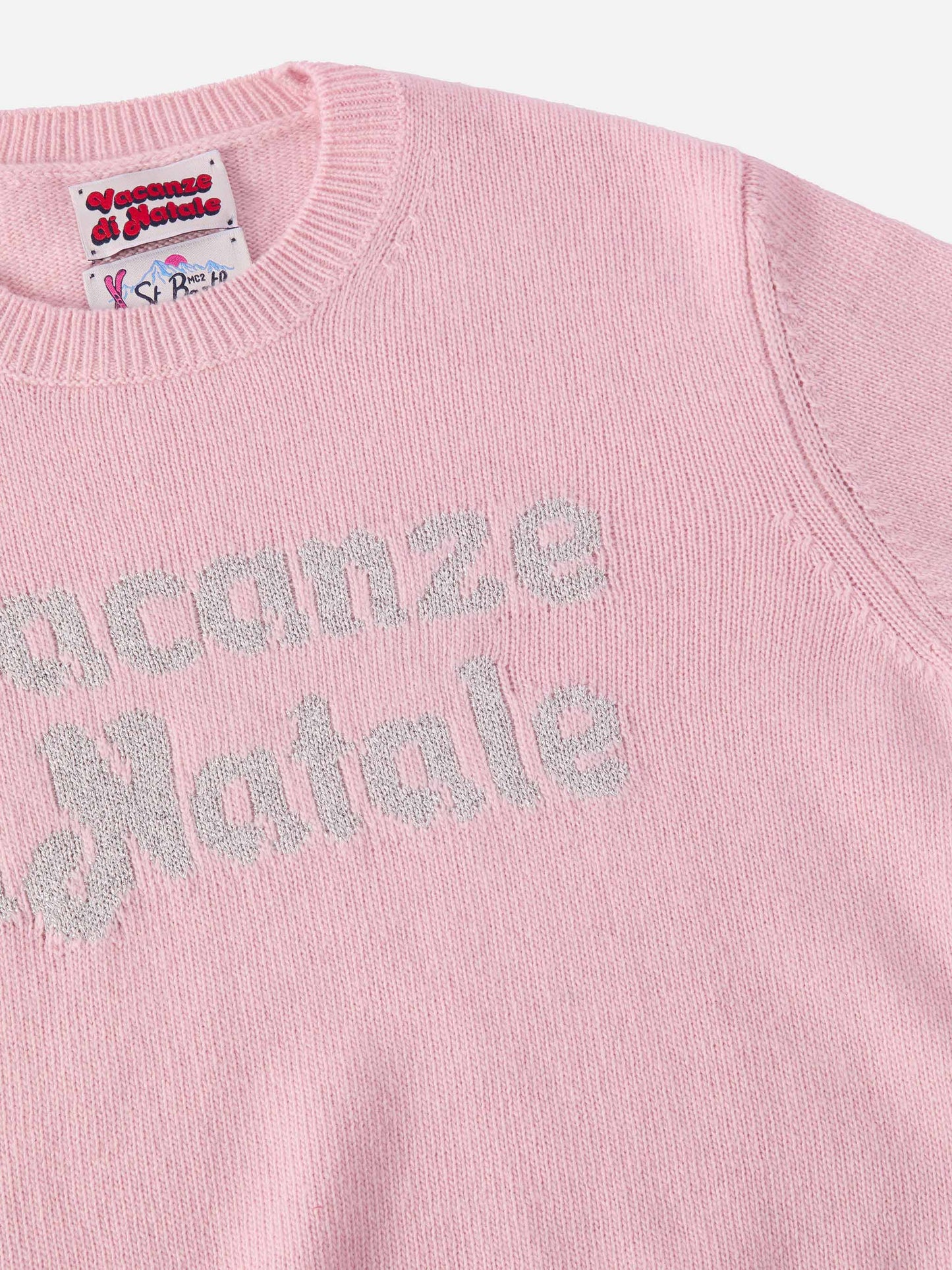 Princess cashmere-blend sweater with Vacanze di Natale lurex jacquard | VACANZE DI NATALE