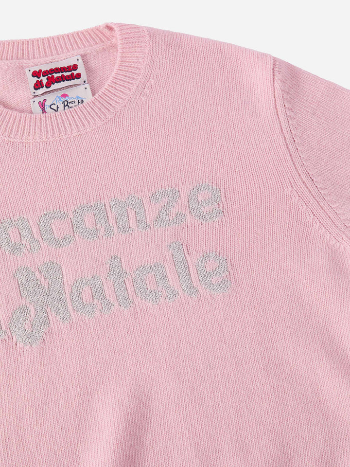 Princess cashmere-blend sweater with Vacanze di Natale lurex jacquard | VACANZE DI NATALE