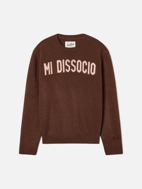 Pull col rond Princess Brown avec intarsia Mi Dissocio 