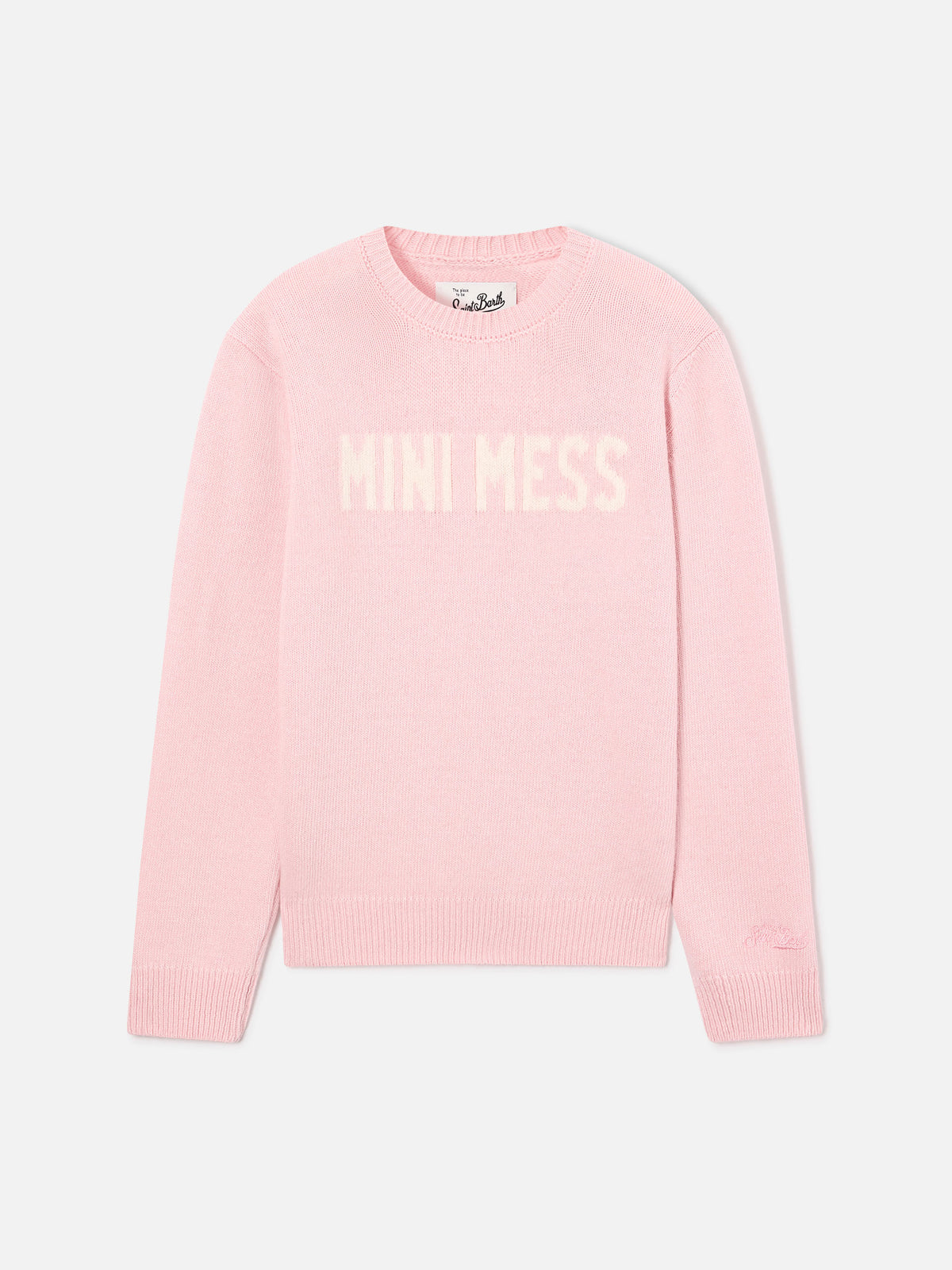 Jersey de punto con cuello redondo Pink Princess con intarsia Mini Mess 